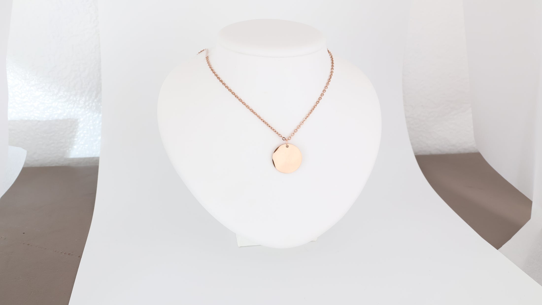 Stainless steel circle pendant with necklace