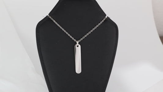 Stainless steel up and down bar pendant with necklace