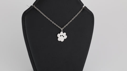 Stainless steel paw pendant with necklace