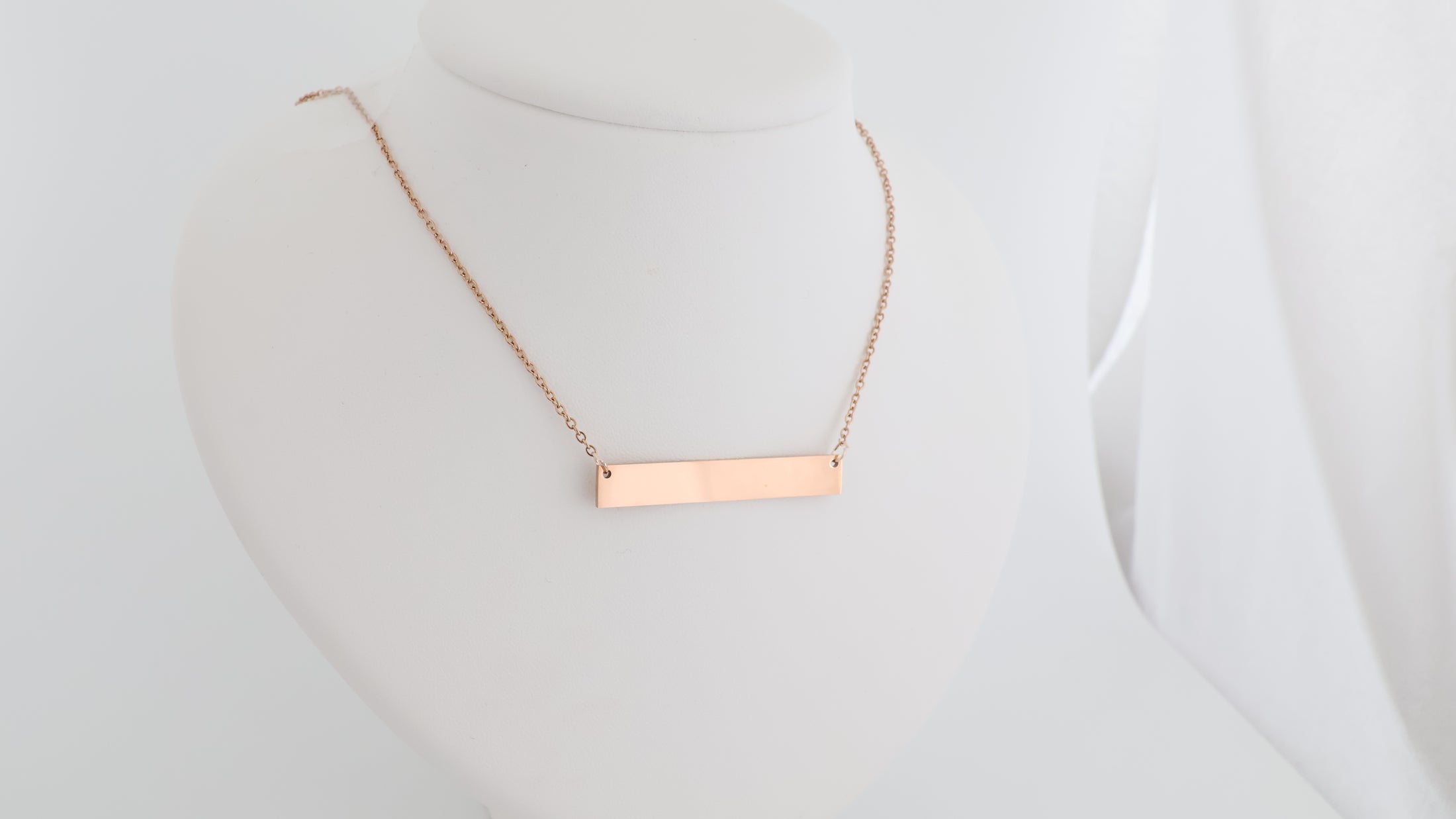Stainless steel Bar pendant with necklace