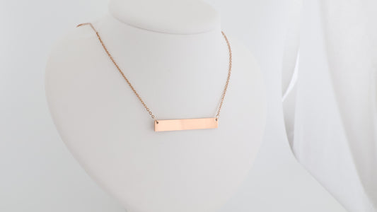 Stainless steel Bar pendant with necklace