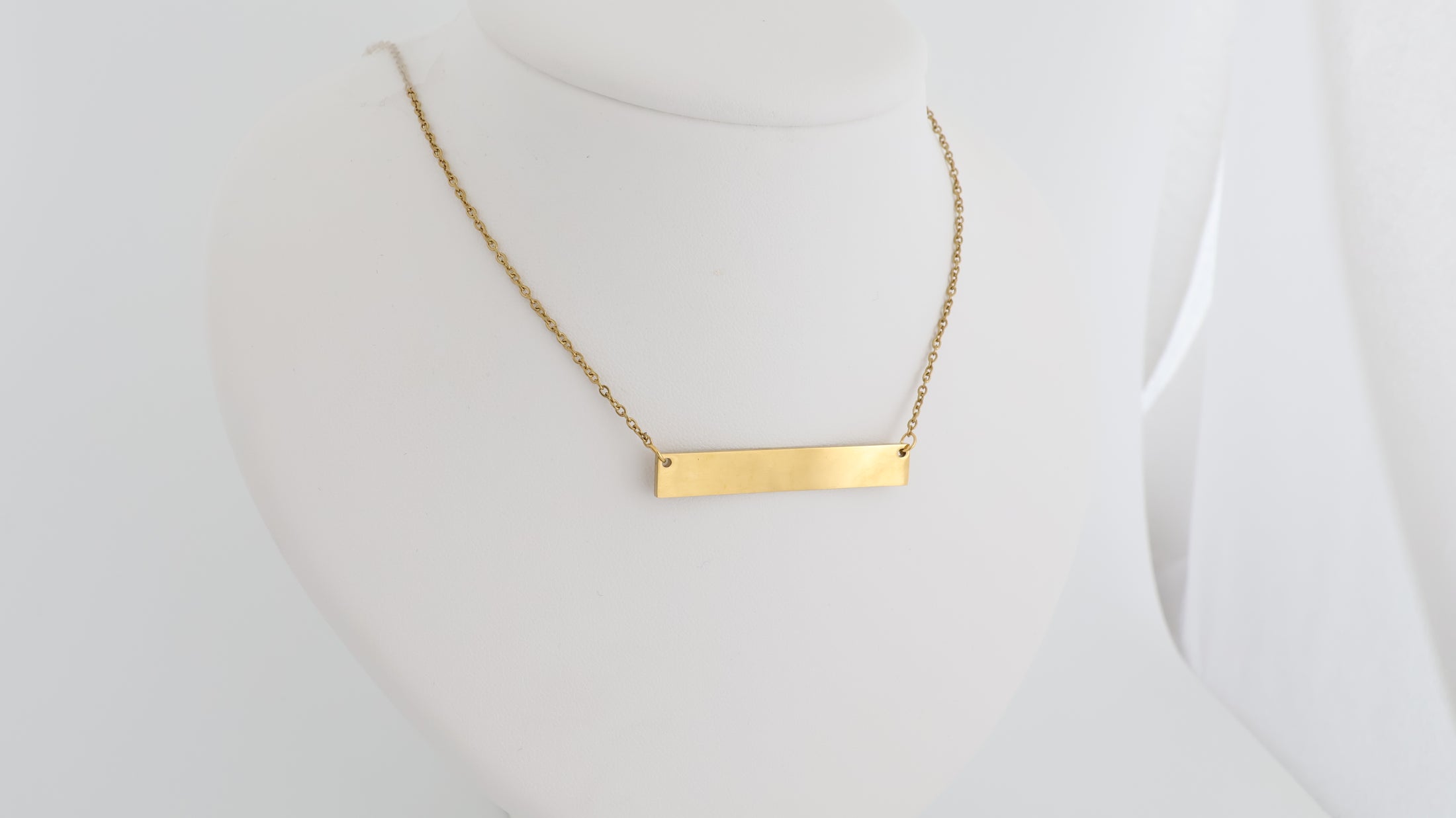 Stainless steel Bar pendant with necklace