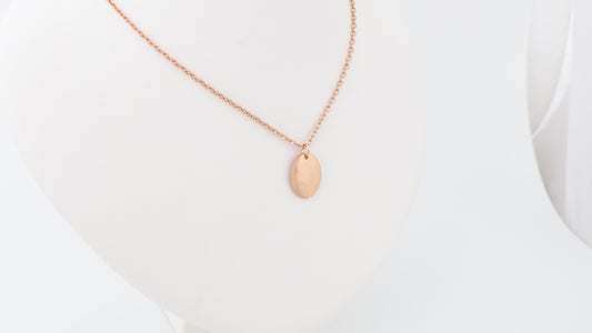Stainless steel oval pendant with necklace