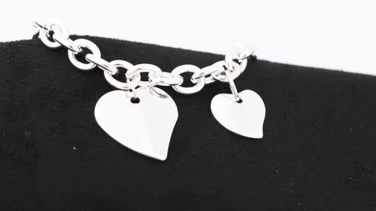 Silver 2 heart bracelet