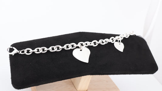 Silver 2 heart bracelet