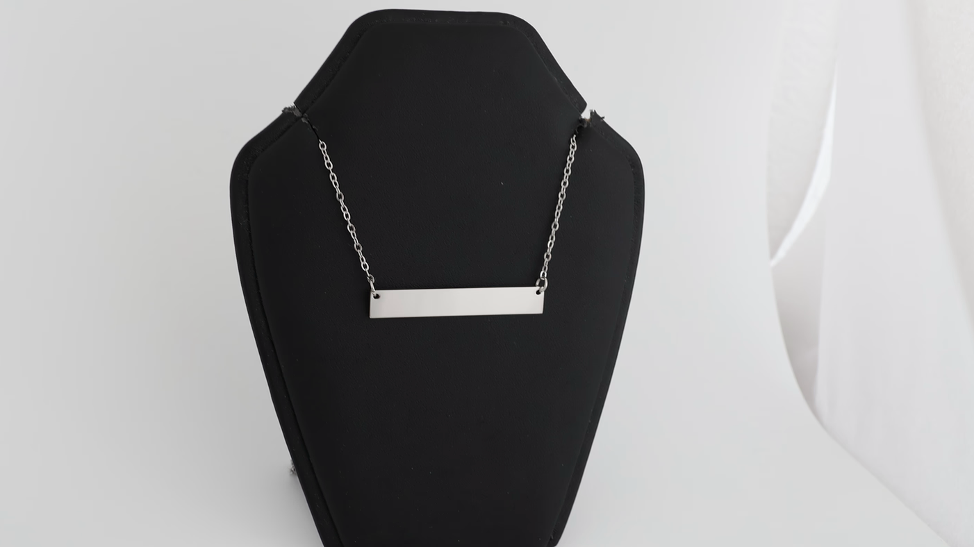 Stainless steel Bar pendant with necklace